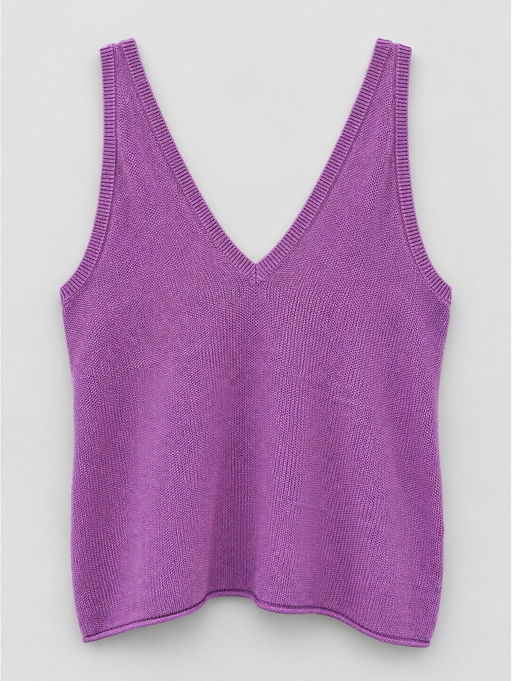 Free People FP Beach Purple Cotton Blend V Neck Sweater Tank Top L